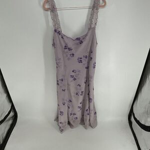 UNIF Louie Womens Purple preowned y2k 90s floral print sleeveless sundress XL
